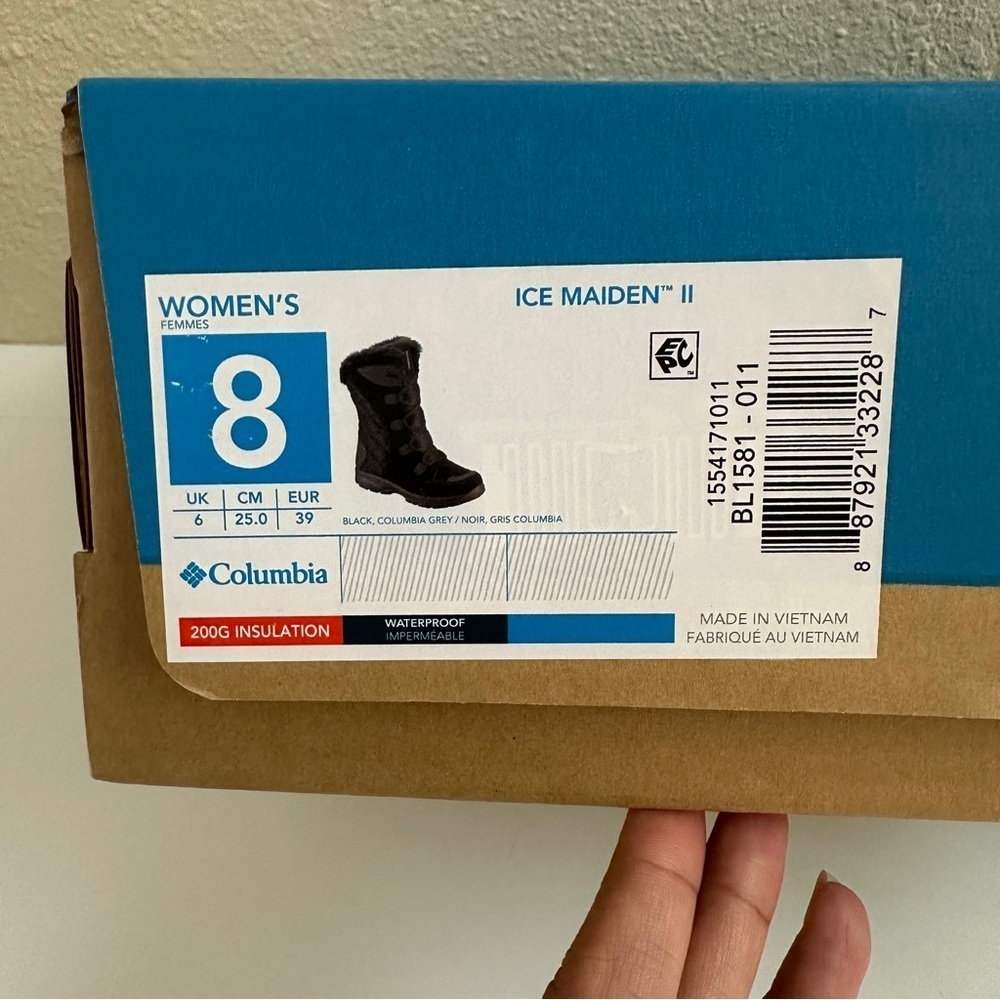 Columbia Women's Lace Up Snow Boots Ice Maiden II in Black with Box sz US 8 - Picture 13 of 13